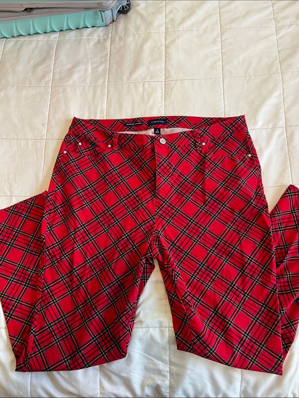 Charter Club Red Plaid Ankle Pants